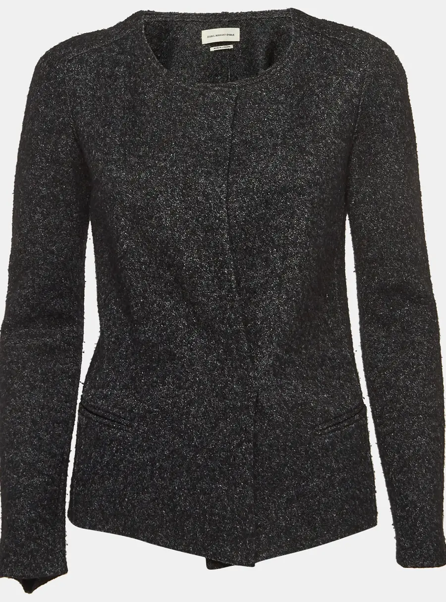 Isabel Marant Etoile Grey Wool Tweed Cardigan XS