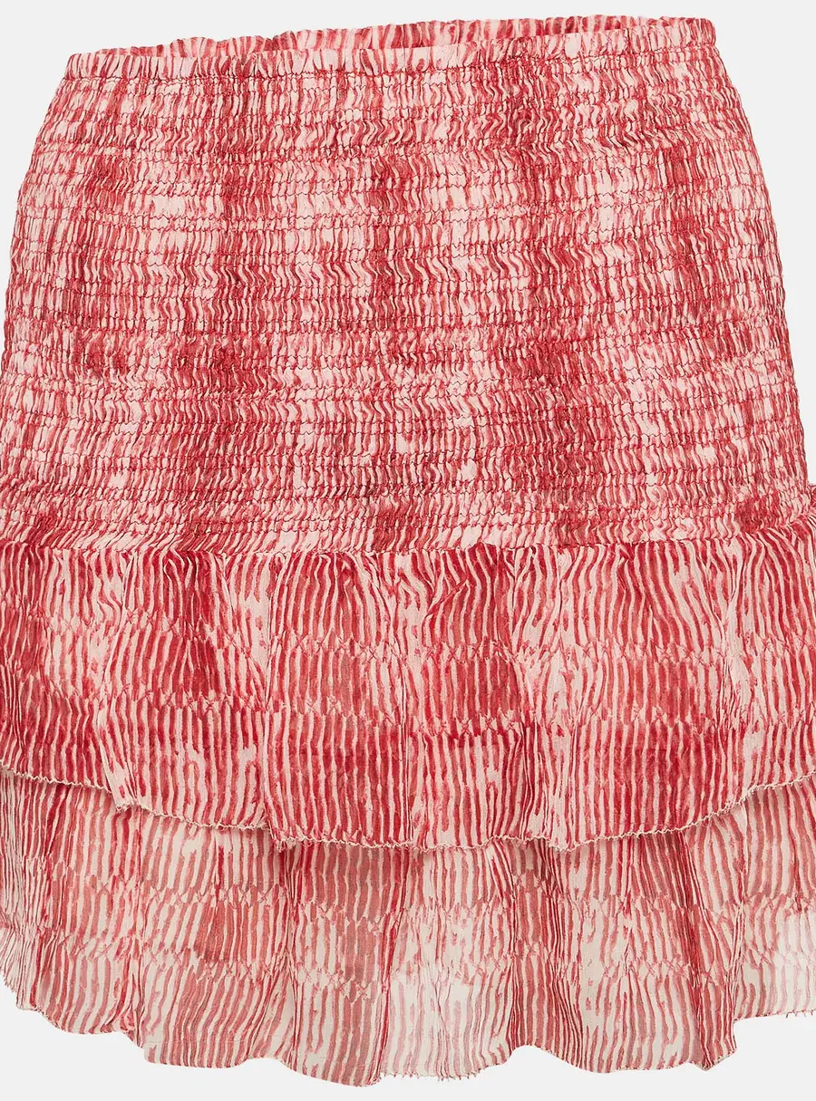 Isabel Marant Red Smocked Zelia Mini Skirt S