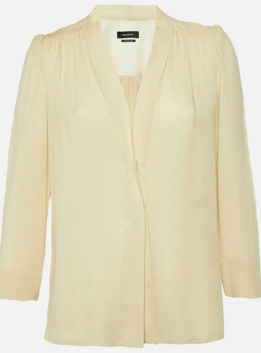 Isabel Marant Beige Cotton Blend Button Front Blouse S