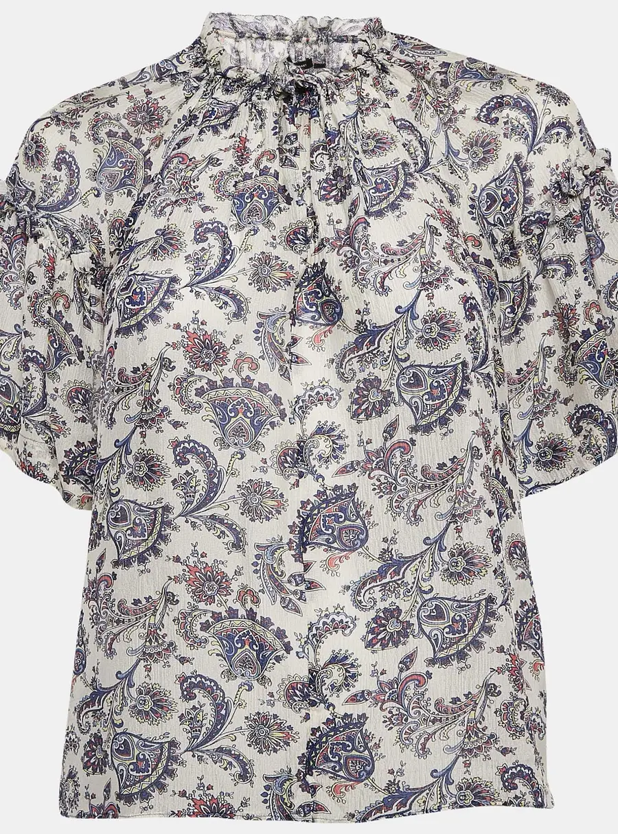 Isabel Marant Multicolor Silk Ruffled Top S