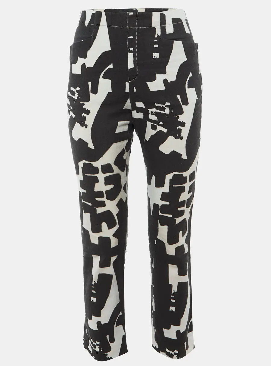 Isabel Marant Monochrome Printed Cotton Regular Fit Jeans M/Waist 31"