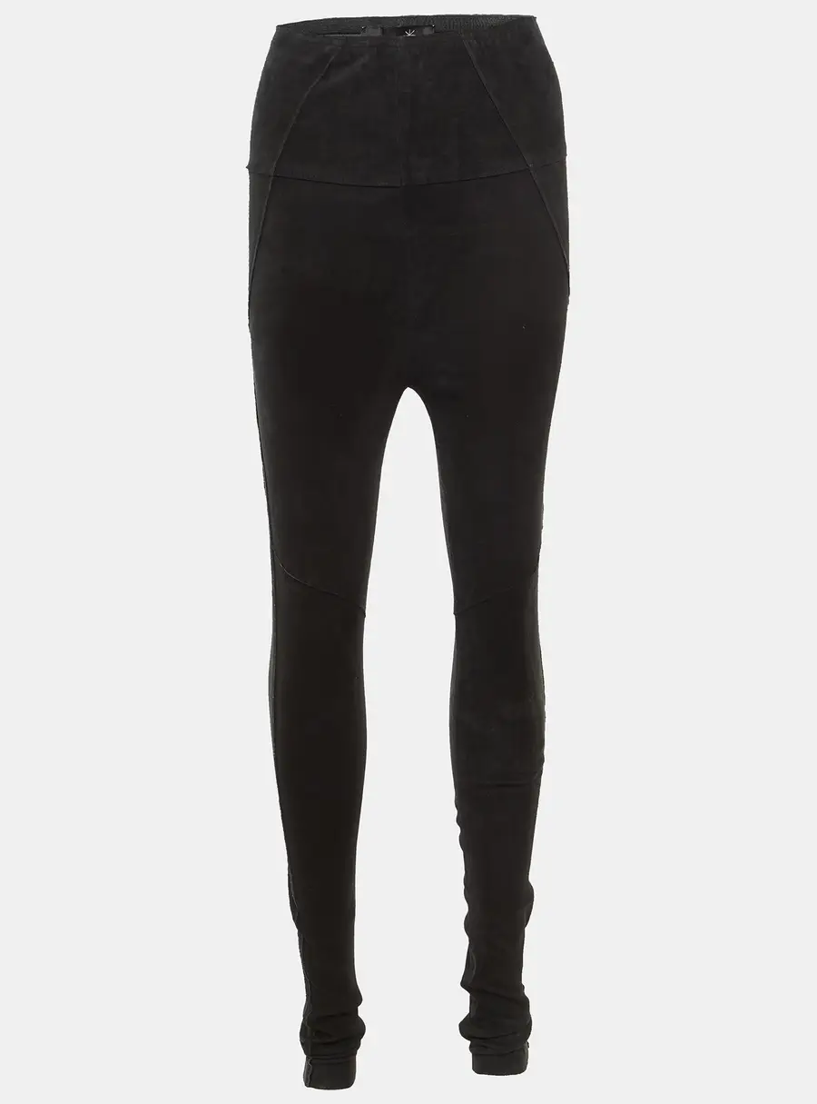 Isabel Marant Black Suede Paneled Leggings S