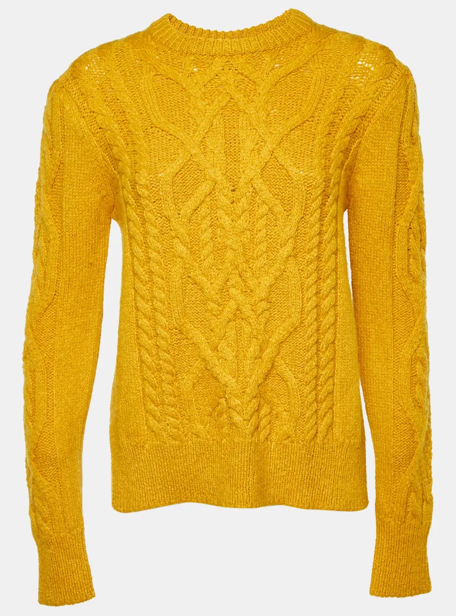 Isabel Marant Yellow Cable Knit Side Open Sweater M