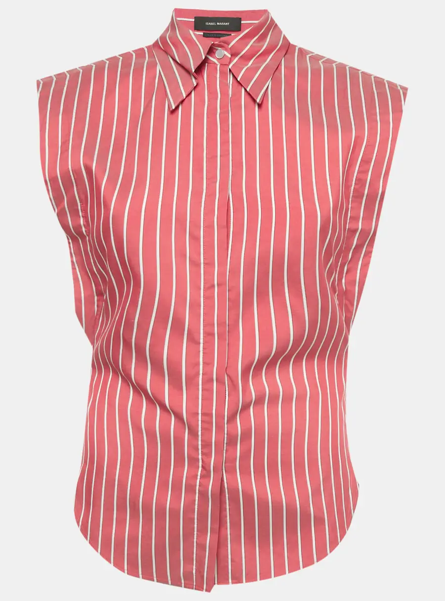 Isabel Marant Pink Striped Silk Enza Shirt S