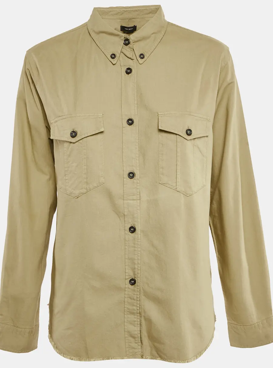 Isabel Marant Beige Cotton Raw Edge Shirt L