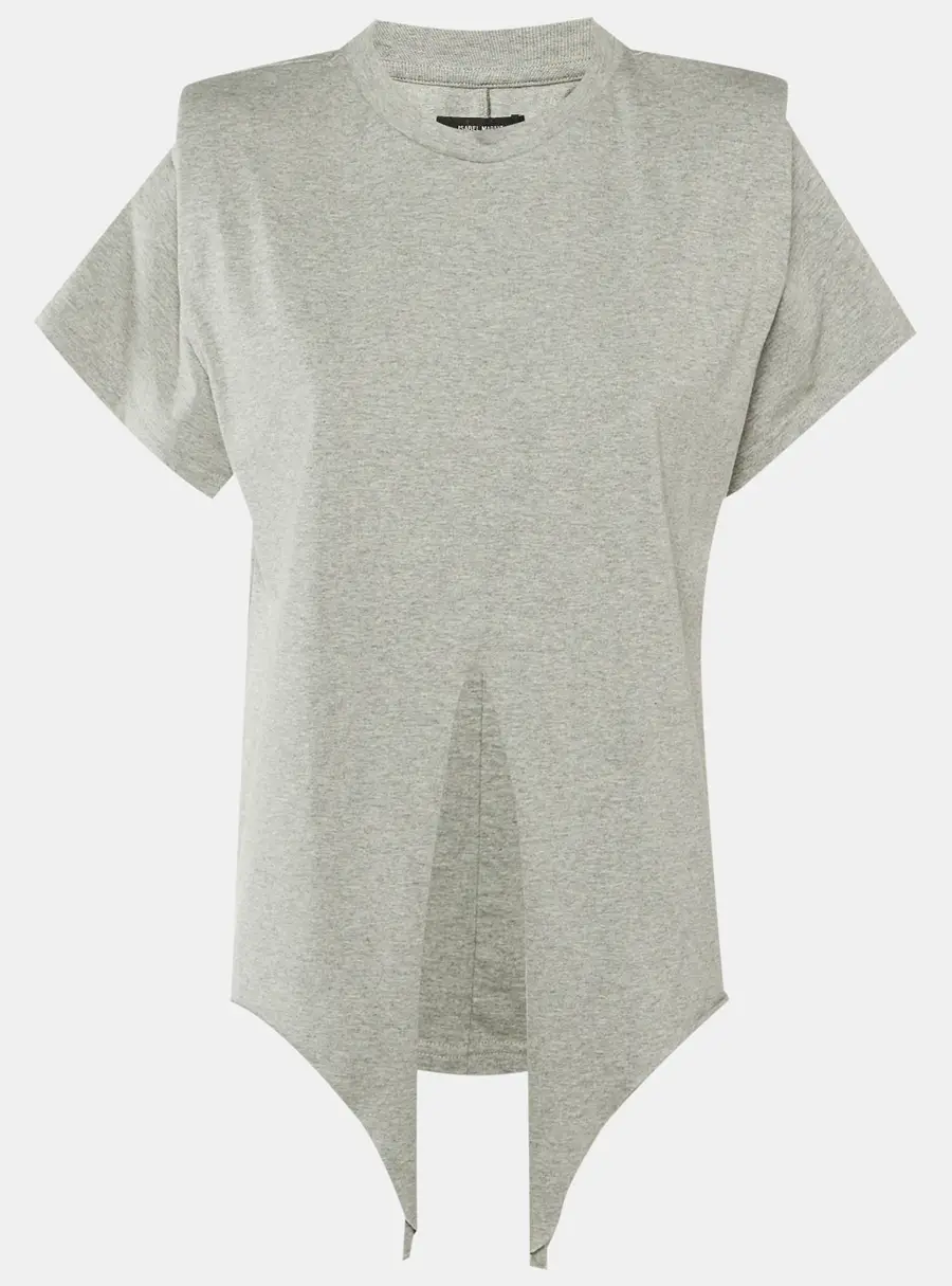 Isabel Marant Grey Cotton Belita Front Tie Detail Top XS