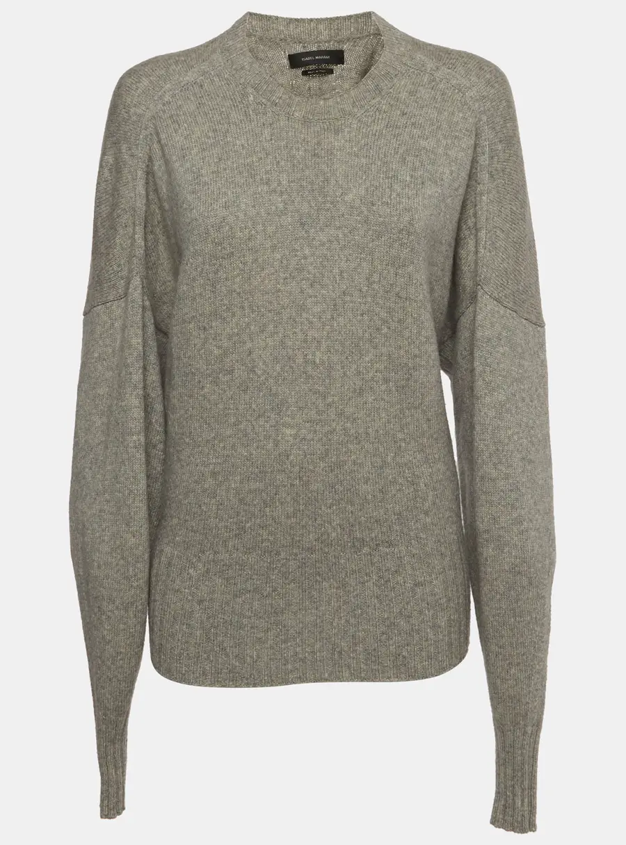 Isabel Marant Grey Knit Long Sleeve Crewneck Sweater M