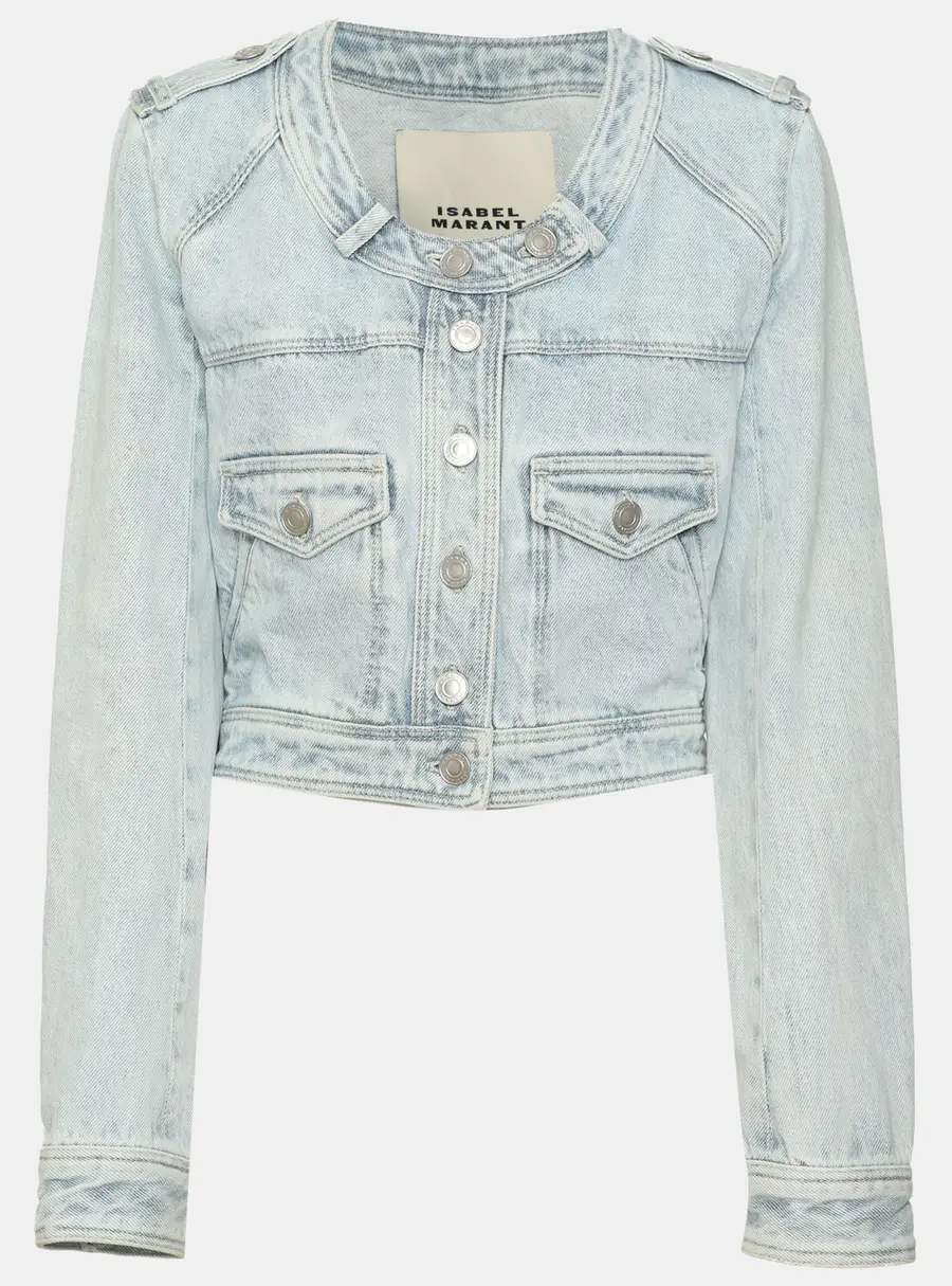 Isabel Marant Blue Wash Denim Cropped Jacket S
