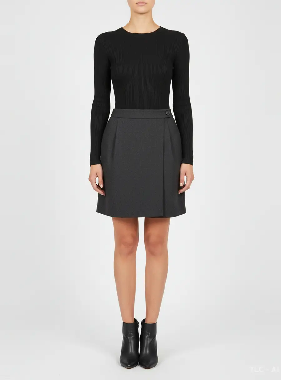 Isabel Marant Black Wool Blend Mini Skirt M