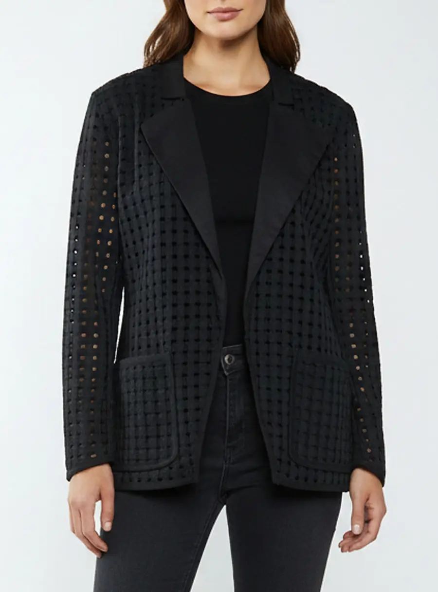 Isabel Marant Black Denim Open Cage Tailored Blazer M