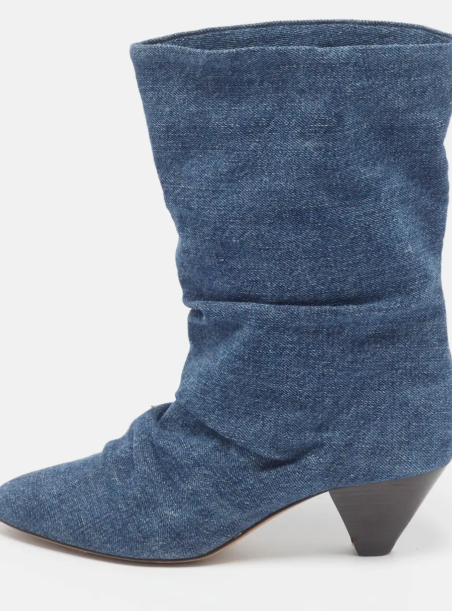 Isabel Marant Size 40 Blue Denim Ankle Length Boots
