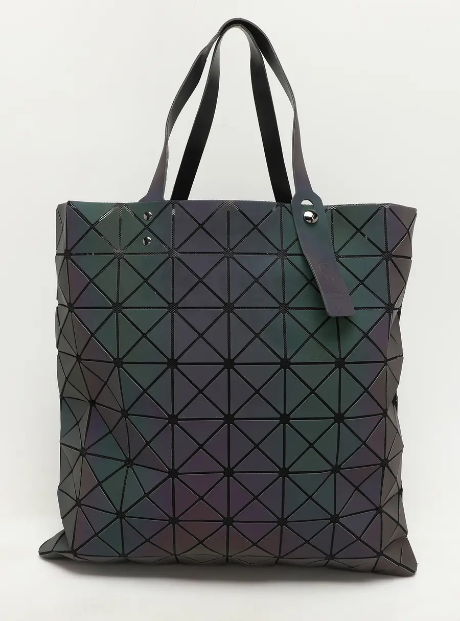 Issey Miyake Multicolor Iridescent Effect Synthetic Leather and Mesh Bao Bao Prism Tote