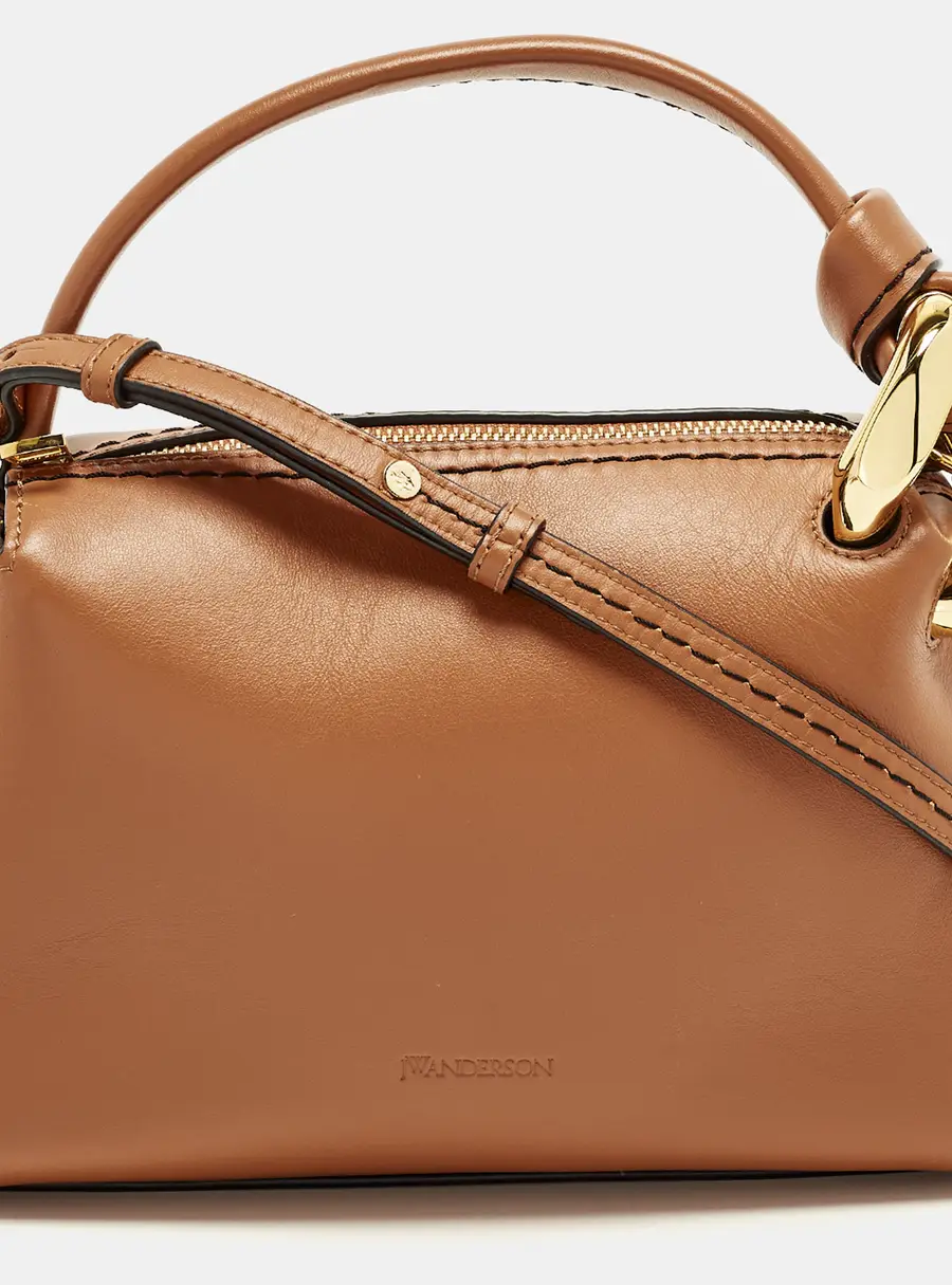 J.W.Anderson Corner Small Brown Leather Shoulder Bag
