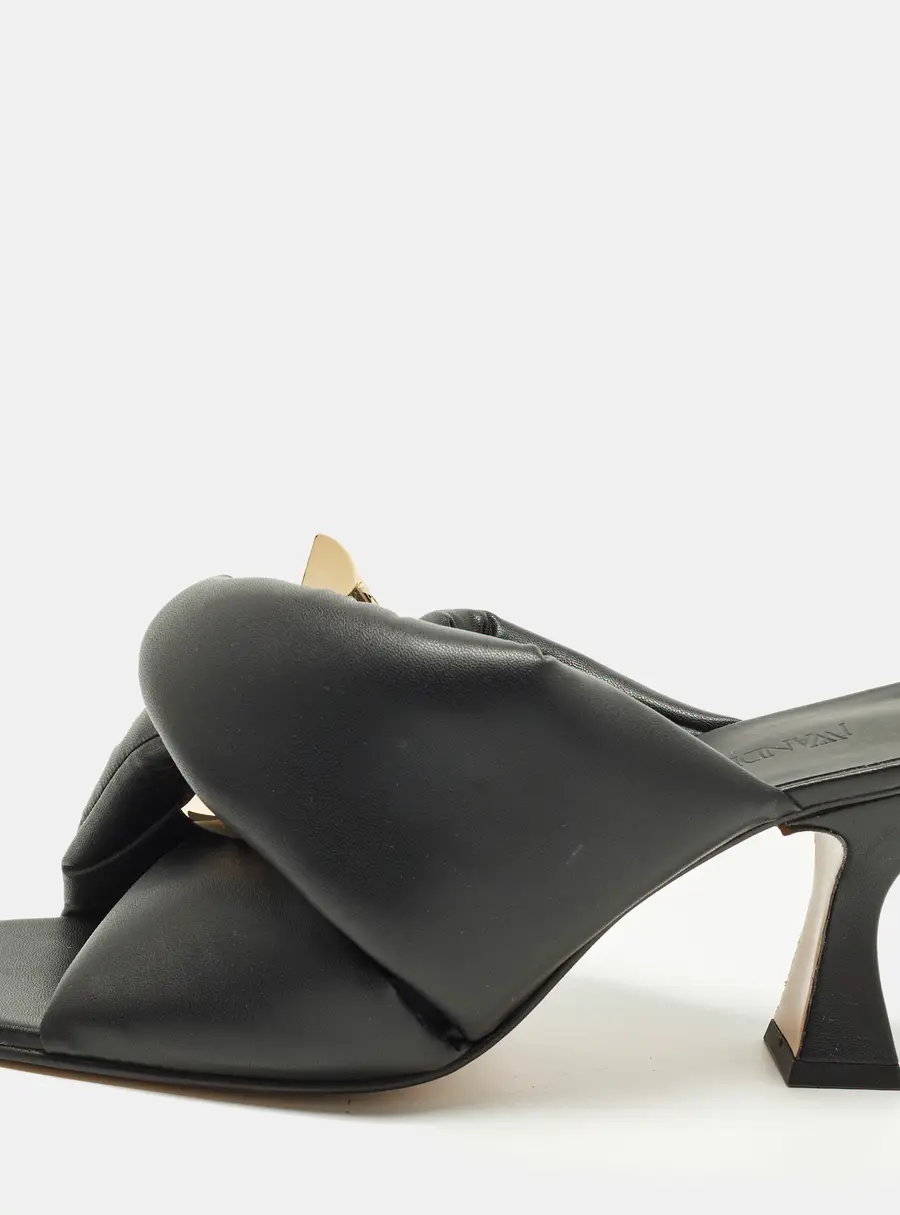 J.W.Anderson Chain Twist Size 40.5 Black Leather Slide Sandals