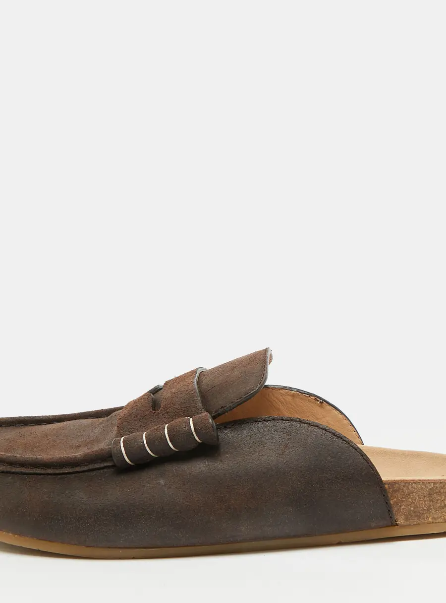 J.W.Anderson Size 42 Brown Suede loafer Mules