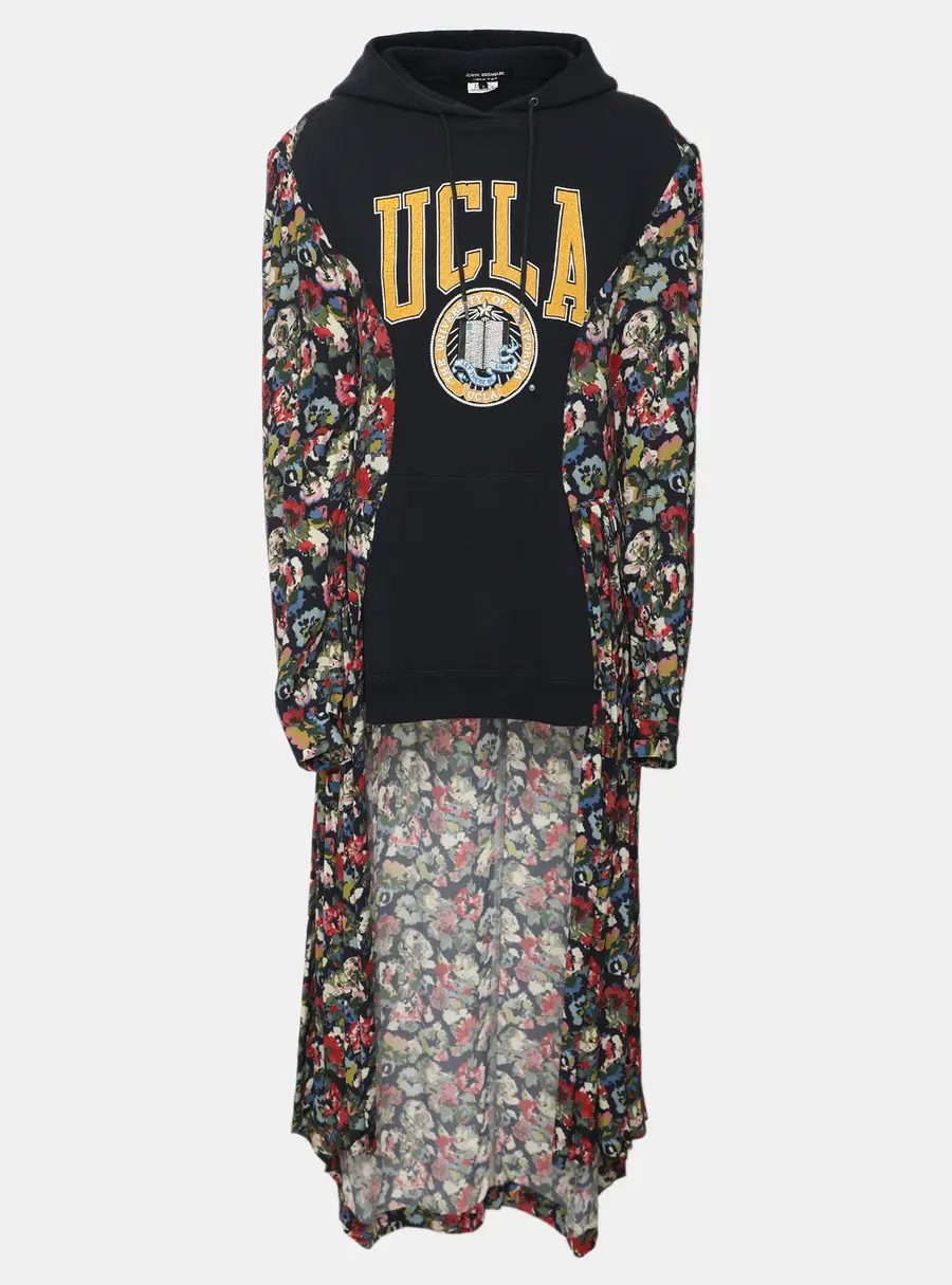 Junya Watanabe Comme des Garçons Multicolor Jersey and Crepe Hoodie Dress S