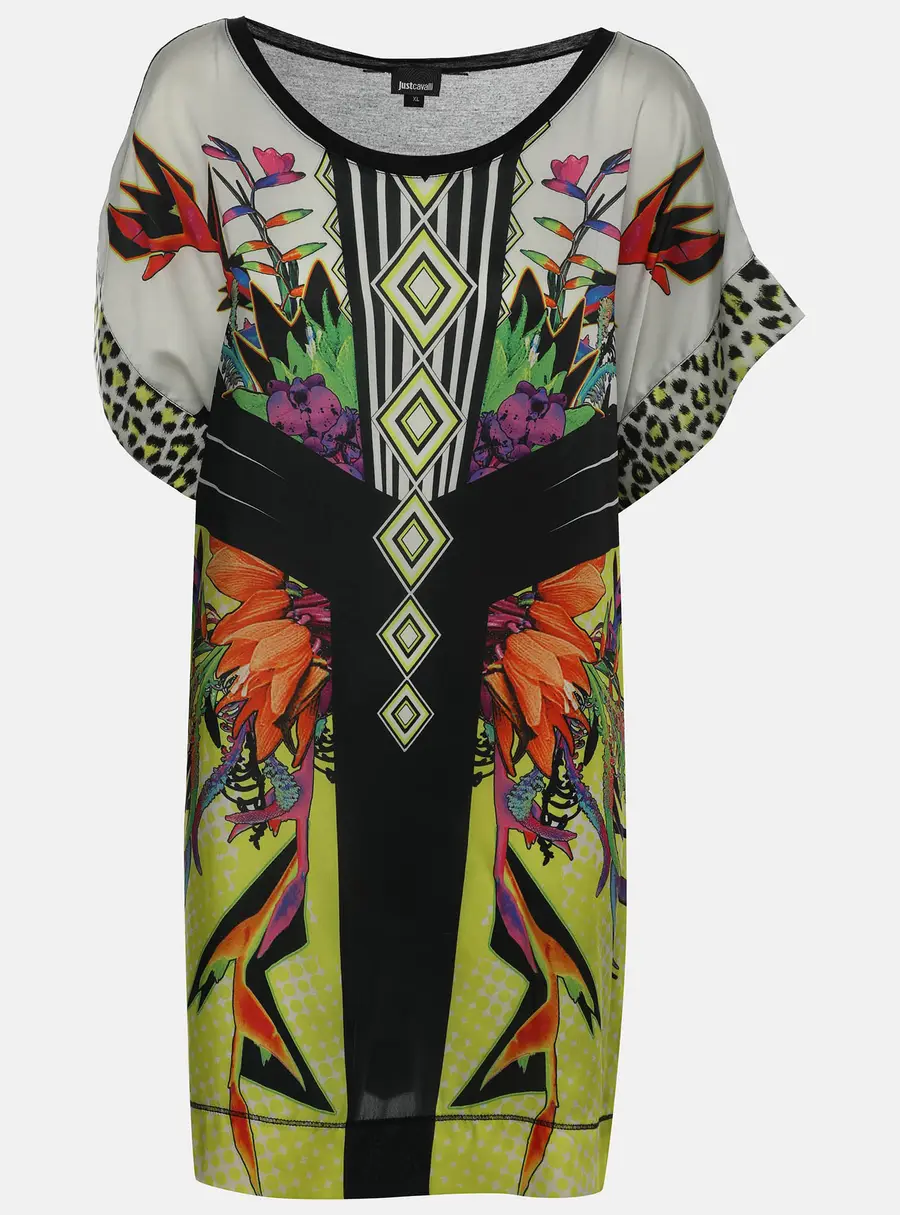 Just Cavalli Multicolor Floral Print Polyester Top XL