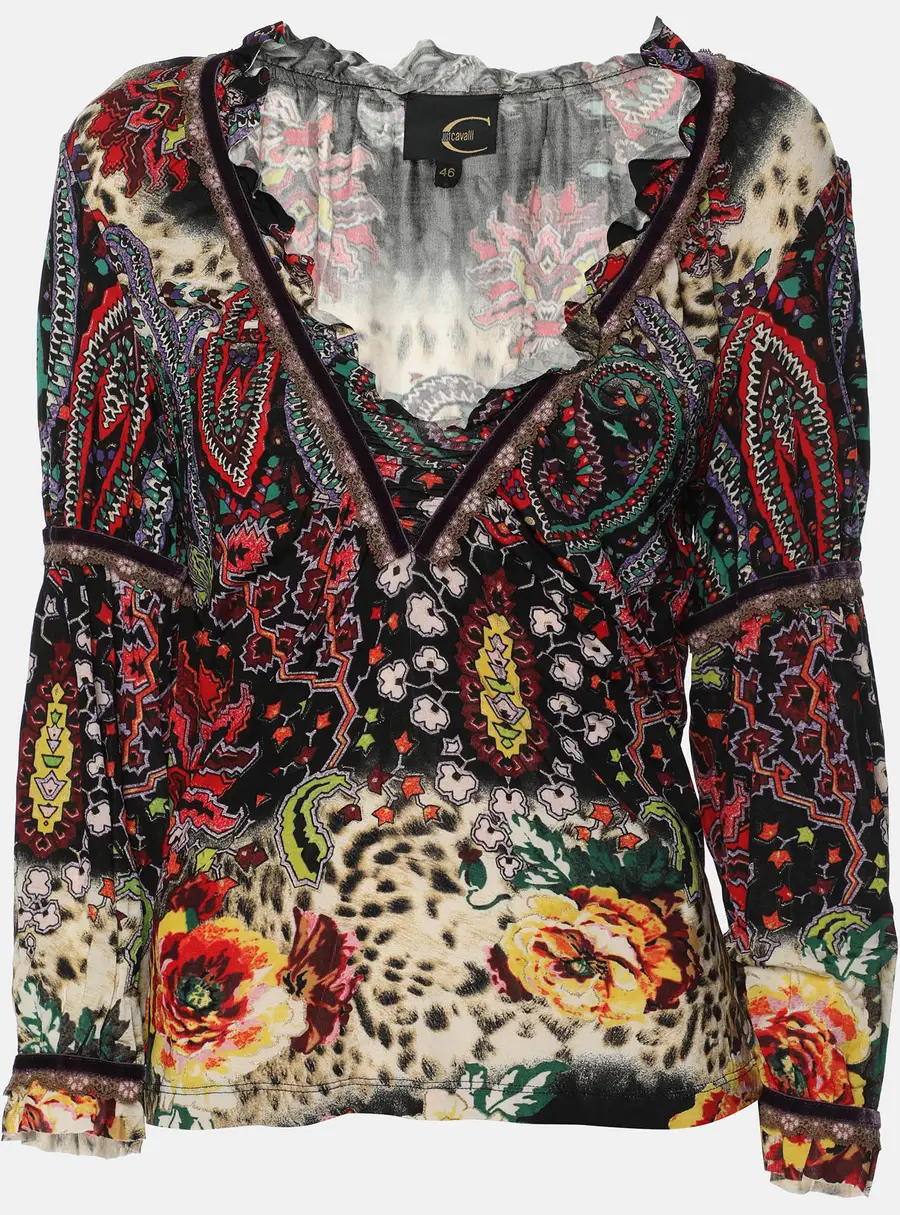 Just Cavalli Multicolor Viscose Blend Top L