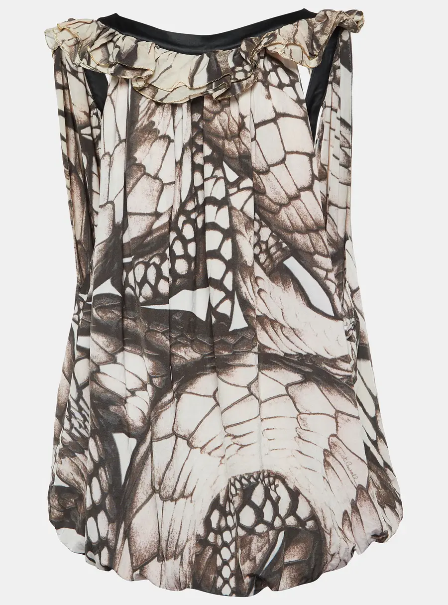 Just Cavalli Brown Printed Jersey Top L