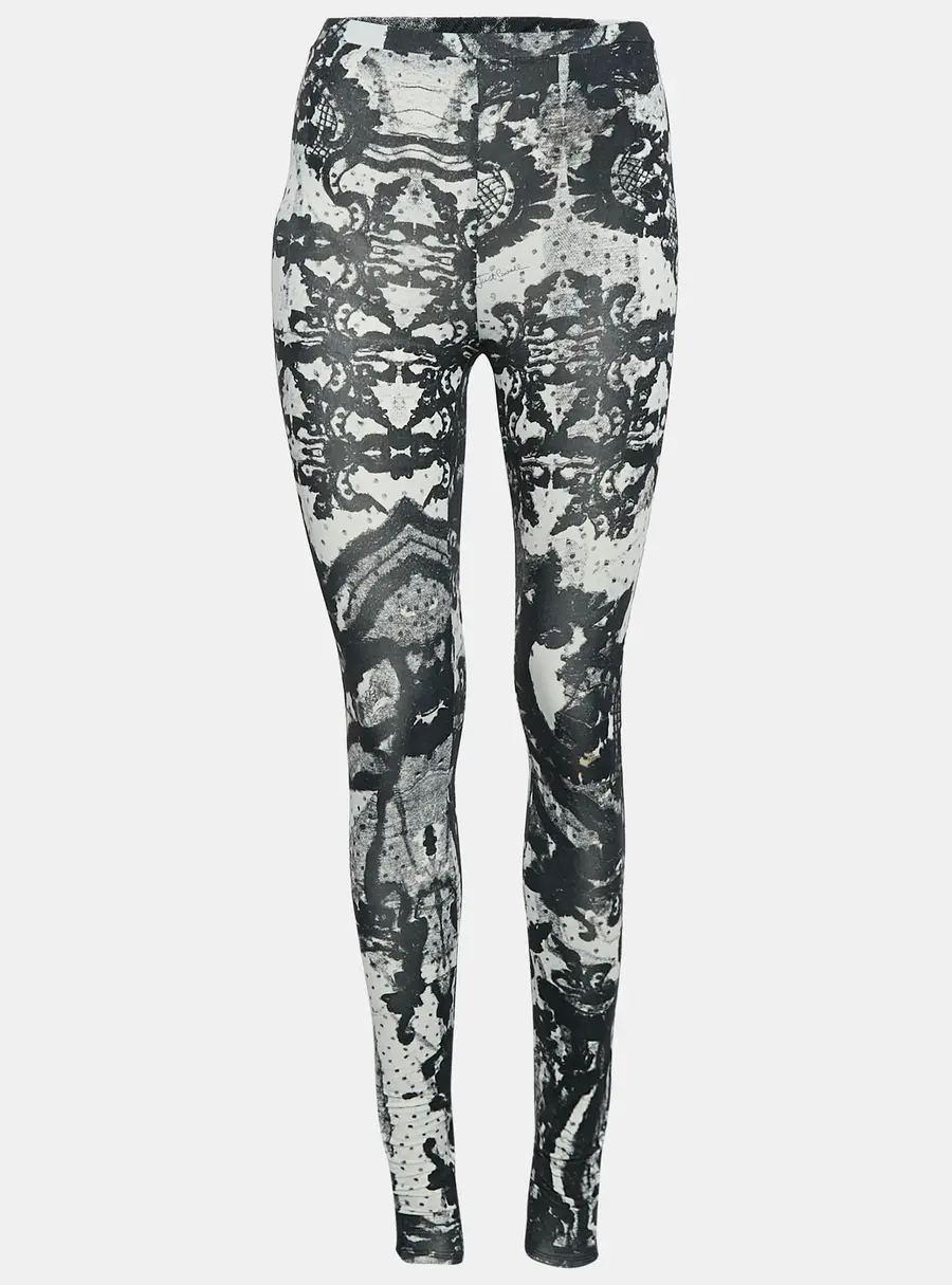 Just Cavalli Black/White Printed Jersey Leggings S