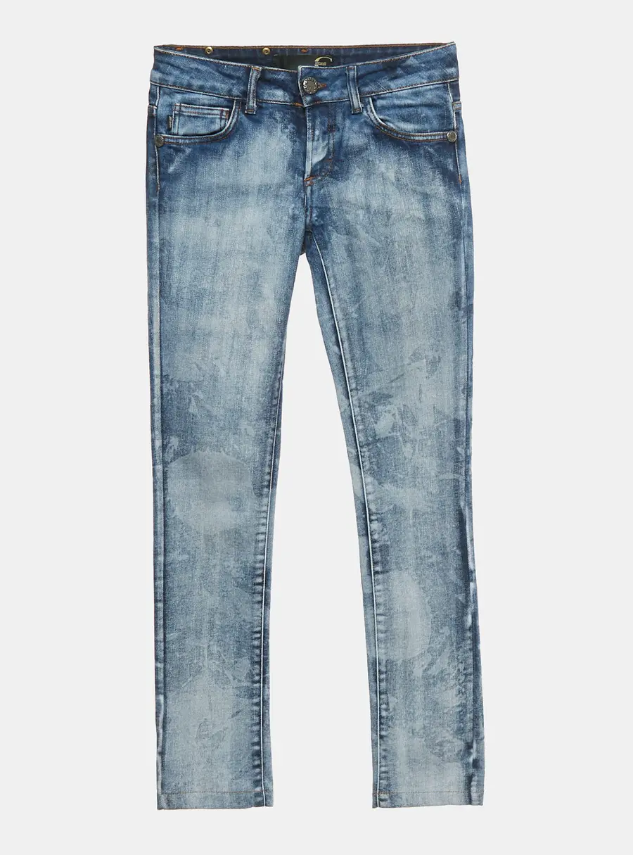 Just Cavalli Blue Patterned Denim Skinny Jeans S Waist 25"