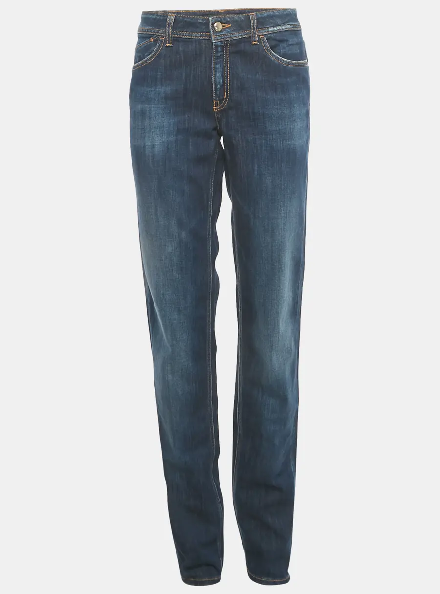 Just Cavalli Blue Embroidered Distressed Denim Jeans L Waist 32"