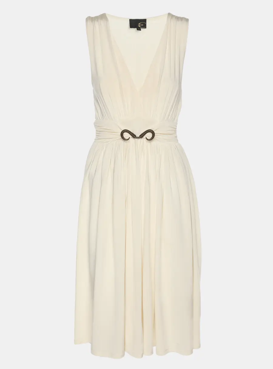 Just Cavalli Cream Stretch Knit Mini Dress S