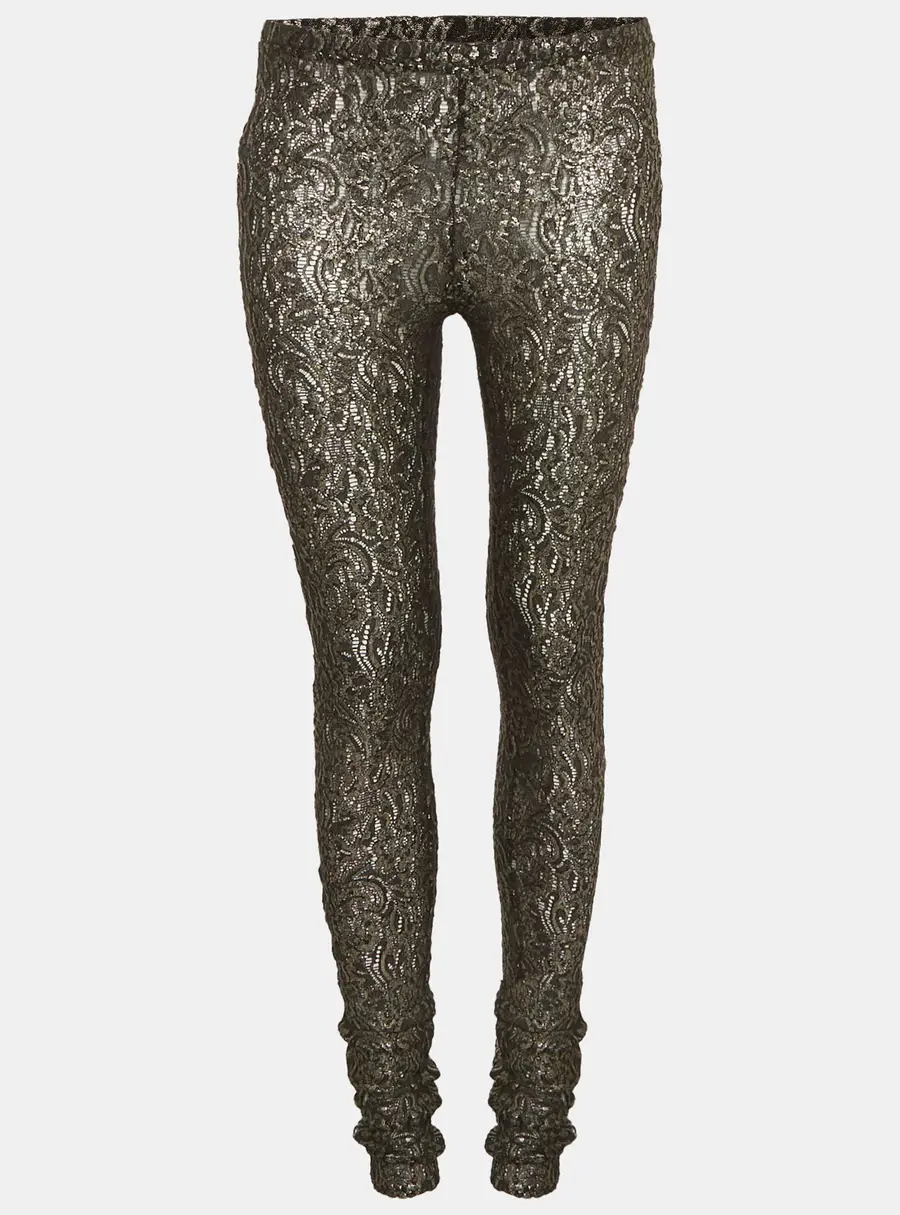 Just Cavalli Black/Silver Lace Straight Pants M