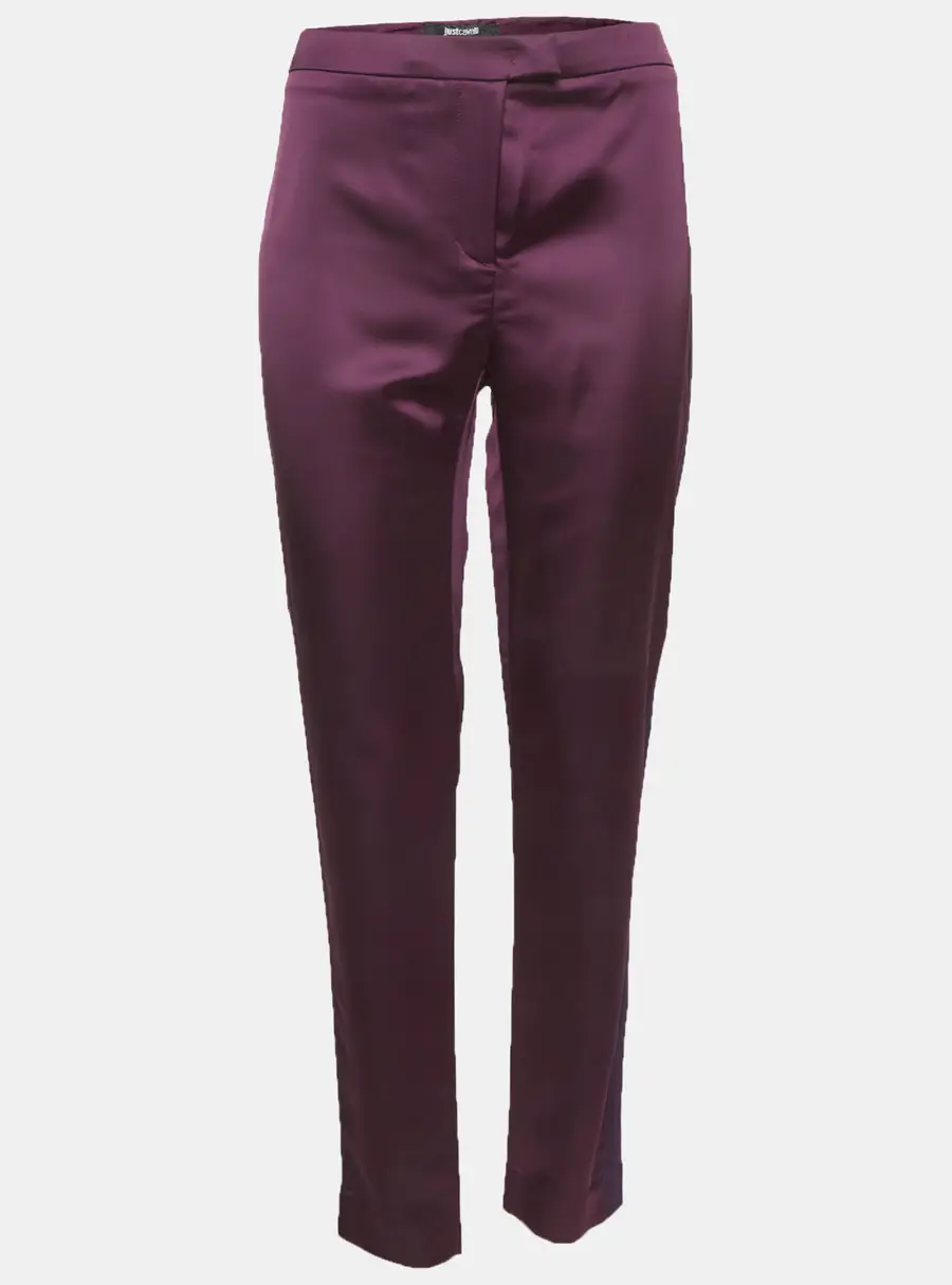 Just Cavalli Purple Satin Side Tape Trousers M