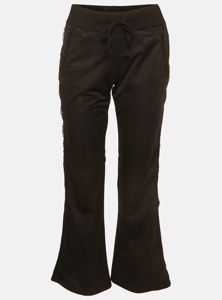 Just Cavalli Underwear Black Lace Insert Jersey Flared Pants L
