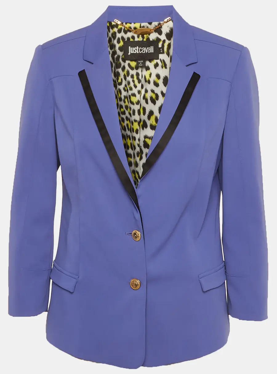 Just Cavalli Purple Crepe Tailored Blazer M
