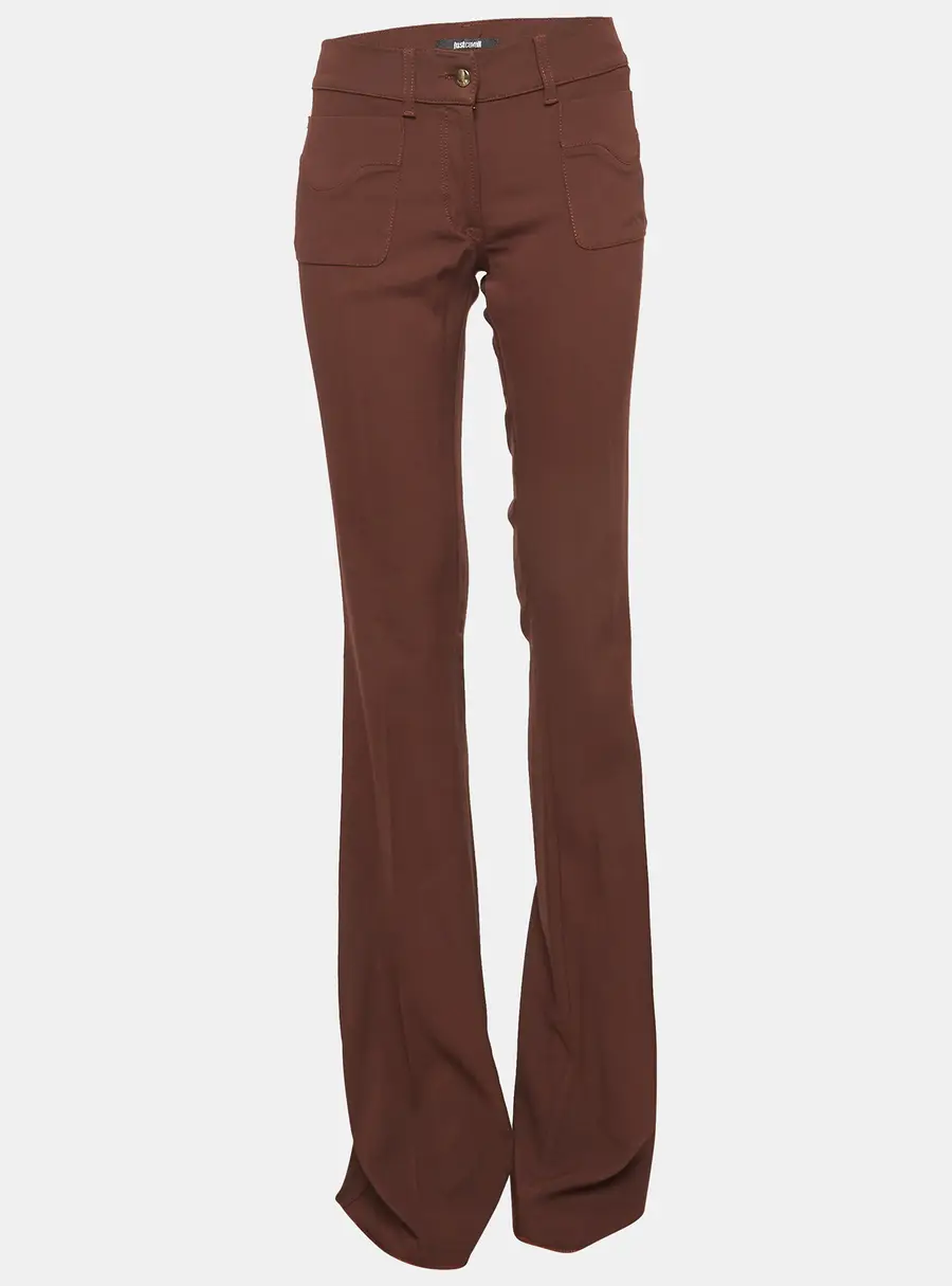 Just Cavalli Brown Jersey Flared Trousers M