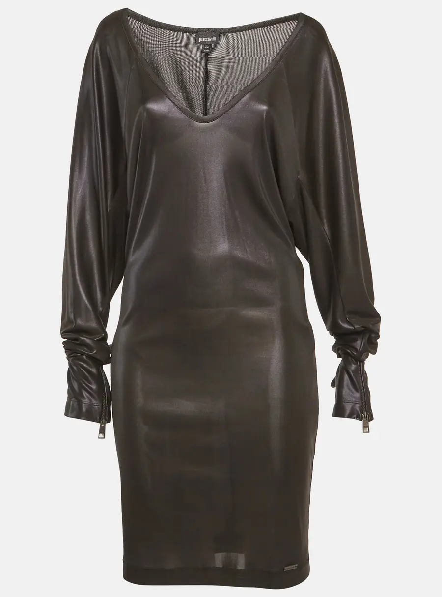 Just Cavalli Black Jersey Oversized Mini Dress M