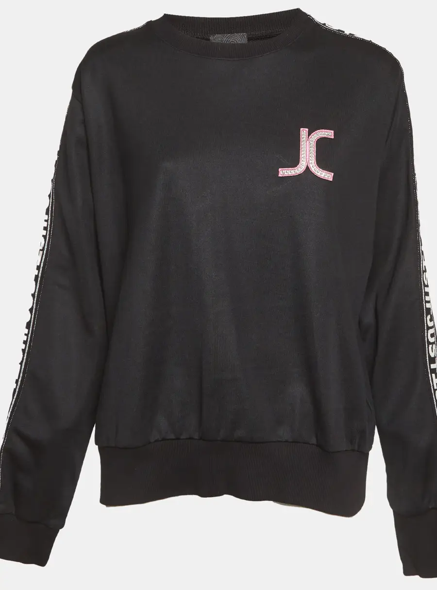 Just Cavalli Black Knit Logo Detail Jumper XL