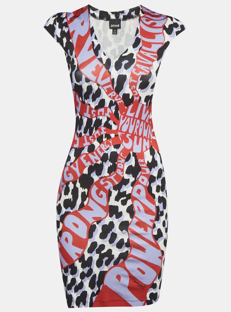 Just Cavalli Multicolor Printed Jersey Mini Dress S