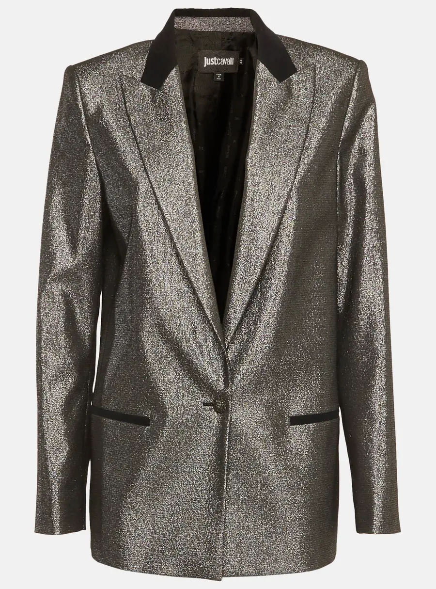 Just Cavalli Metallic Cotton Blend Blazer M
