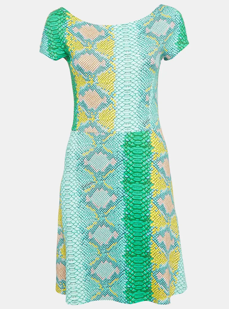 Just Cavalli Multicolour Snakeskin Print Jersey Mini Dress M