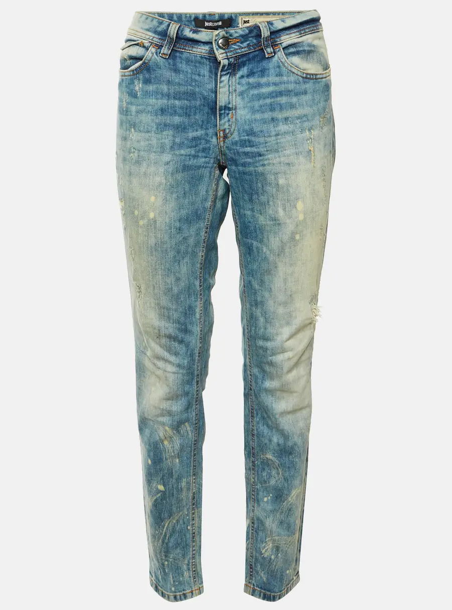 Just Cavalli Blue Washed Denim Skinny Jeans M Waist 35"