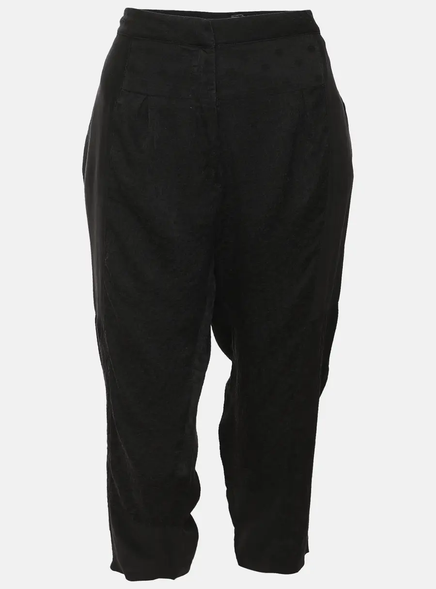 Just Cavalli Black Crepe Jacquard Capri Pants L