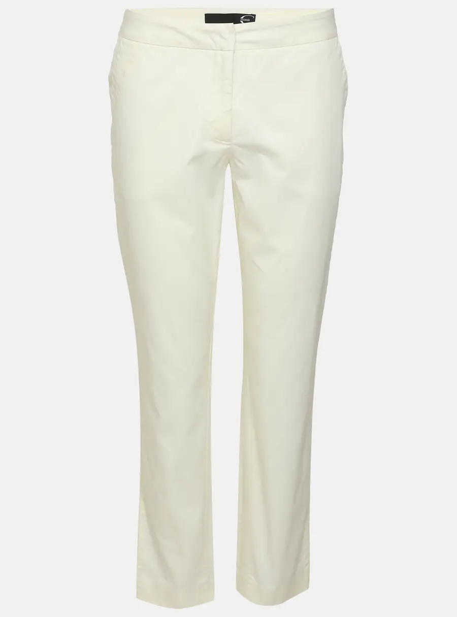 Just Cavalli Cream Stretch Cotton Formal Pants L