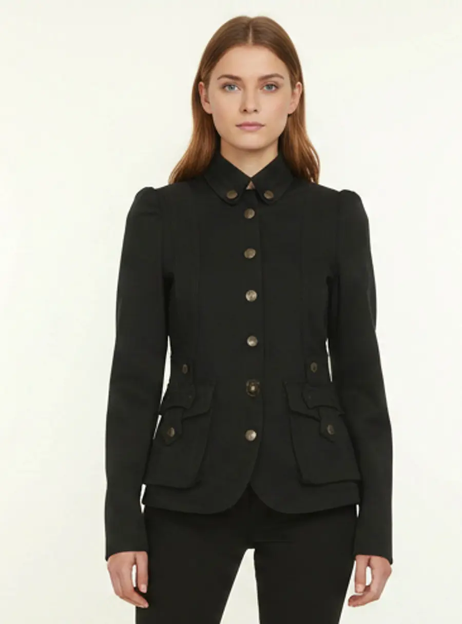 Just Cavalli Black Denim Biker Jacket S