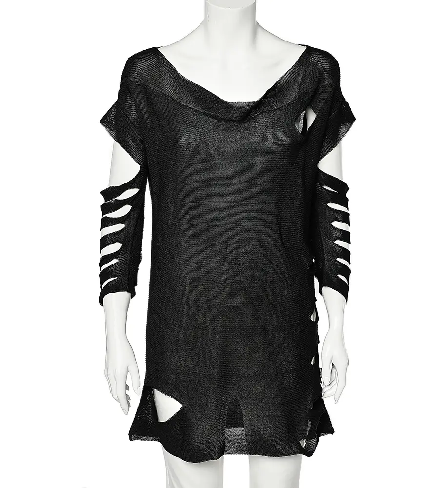 Just Cavalli Black Knit Cutout Detail Tunic L