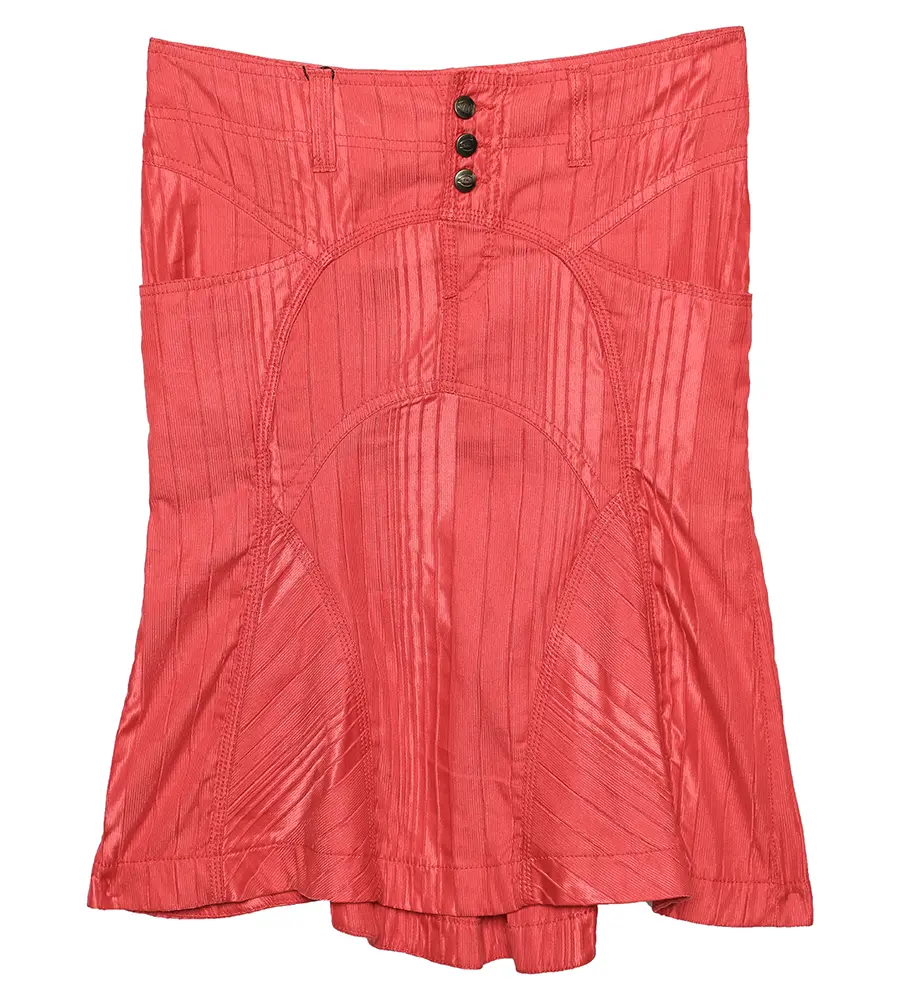 Just Cavalli Red Textured Cotton Mini Skirt S