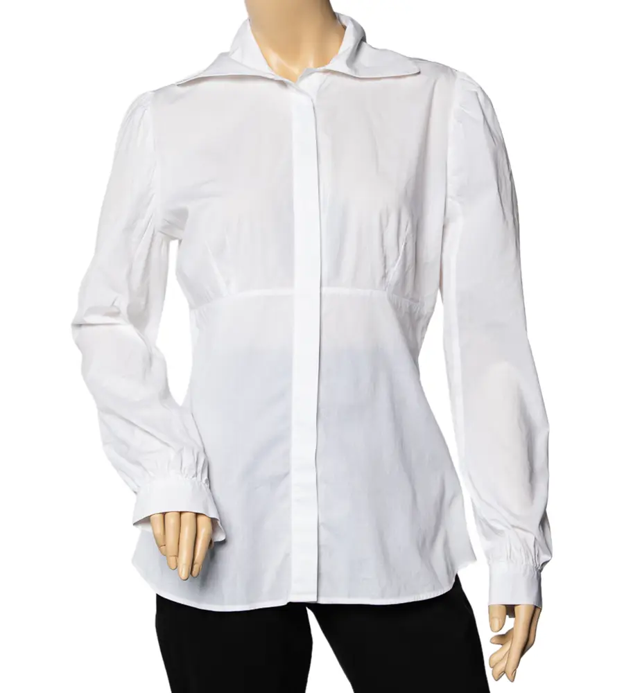 Just Cavalli White Cotton Paneled Button Front Shirt L