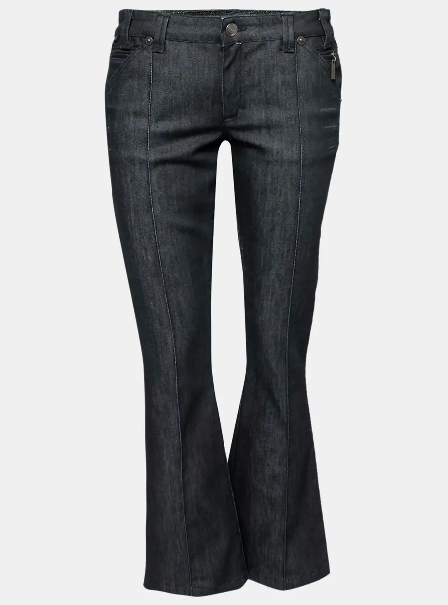 Just Cavalli Black Denim Flared Jeans M/ Waist: 32"
