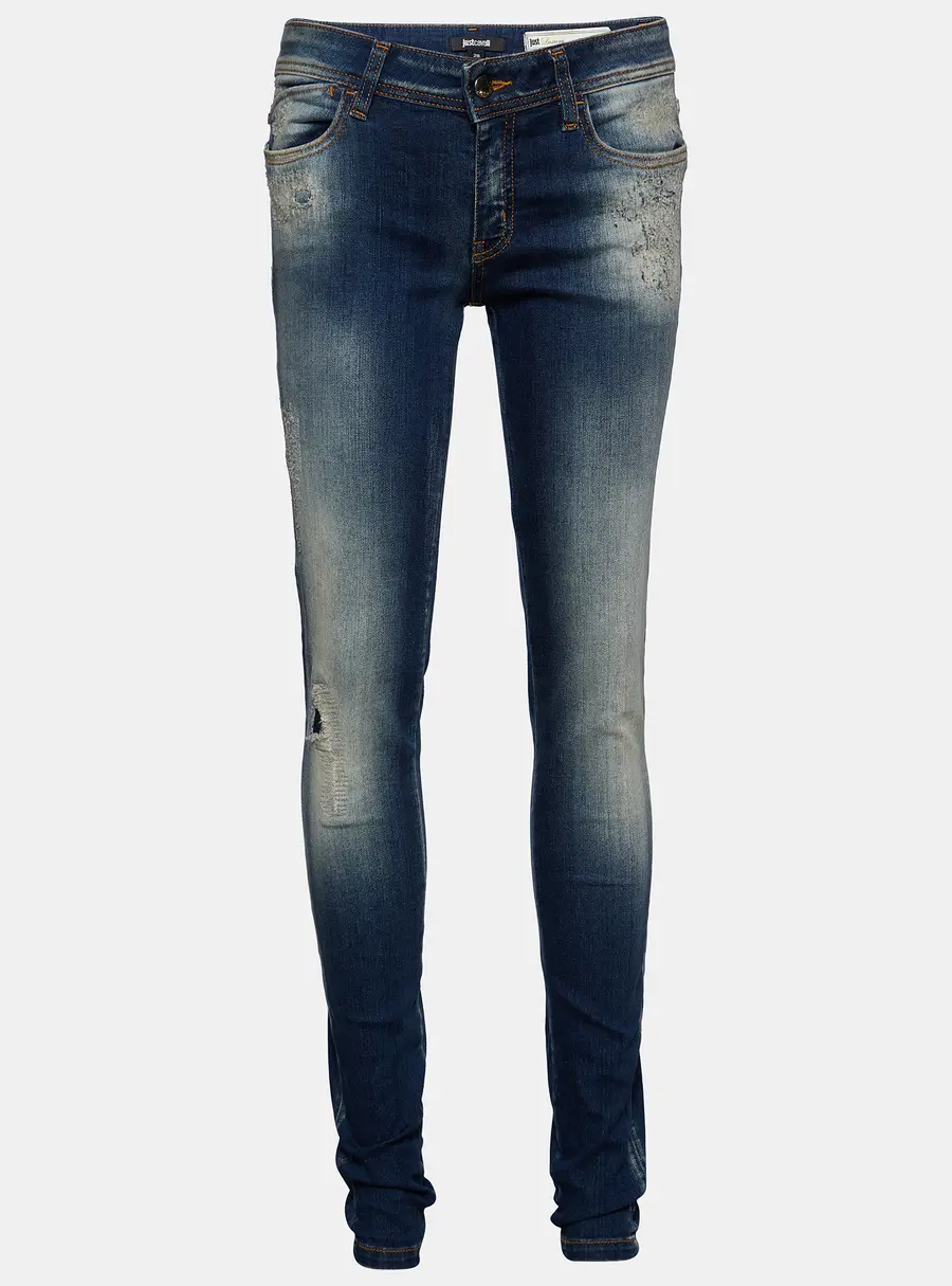 Just Cavalli Denim Skinny Leg Distressed Jeans M