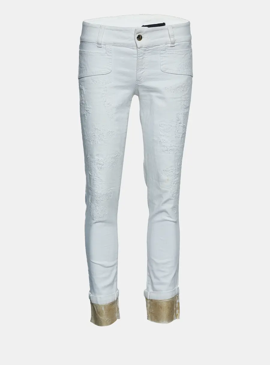 Just Cavalli White Denim Cropped Jeans S Waist 30"
