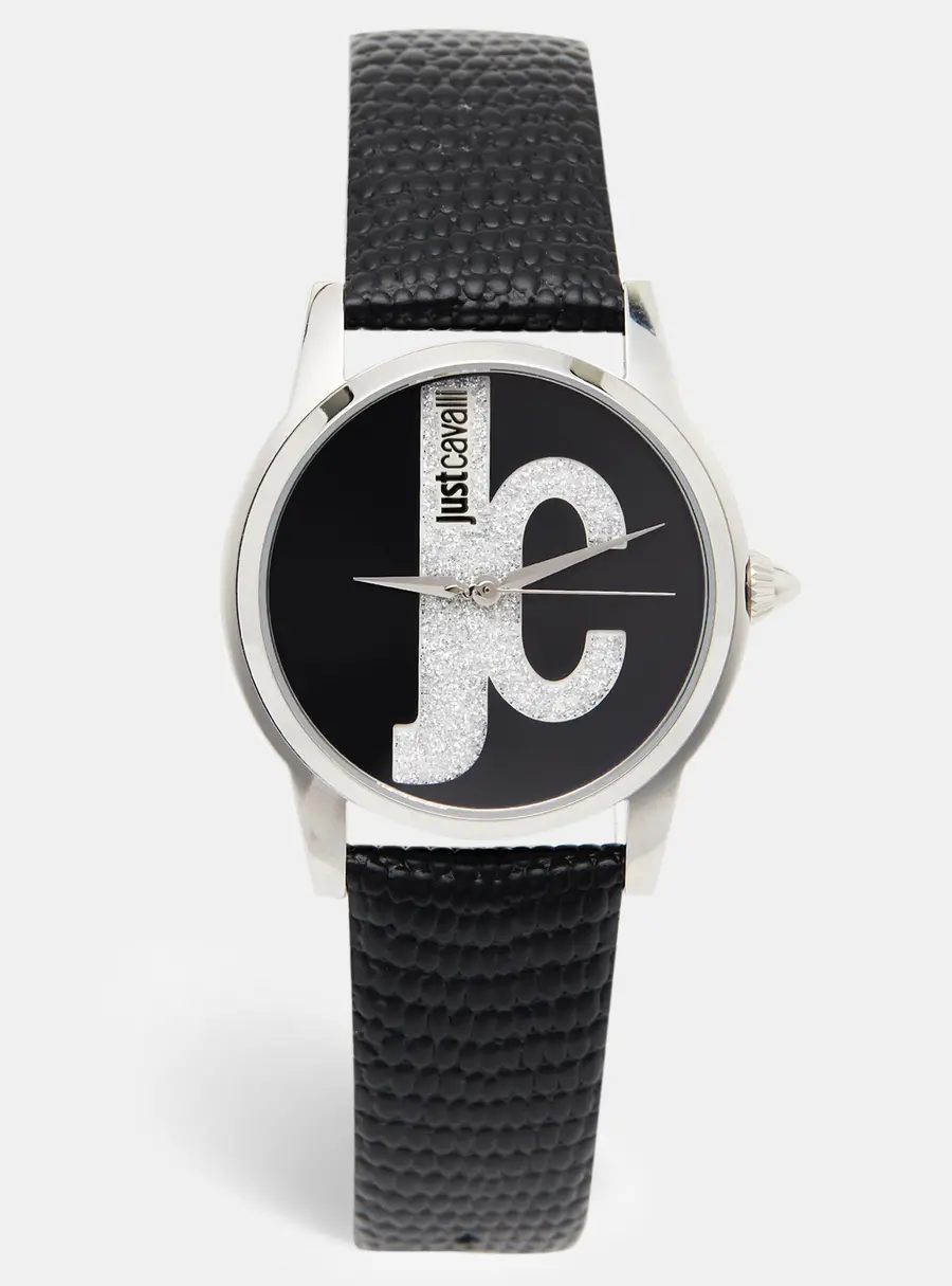 Just Cavalli Roma JC1L055L0015 Black Dial Stainless Steel Leather Women's Wristwatch 38 mm