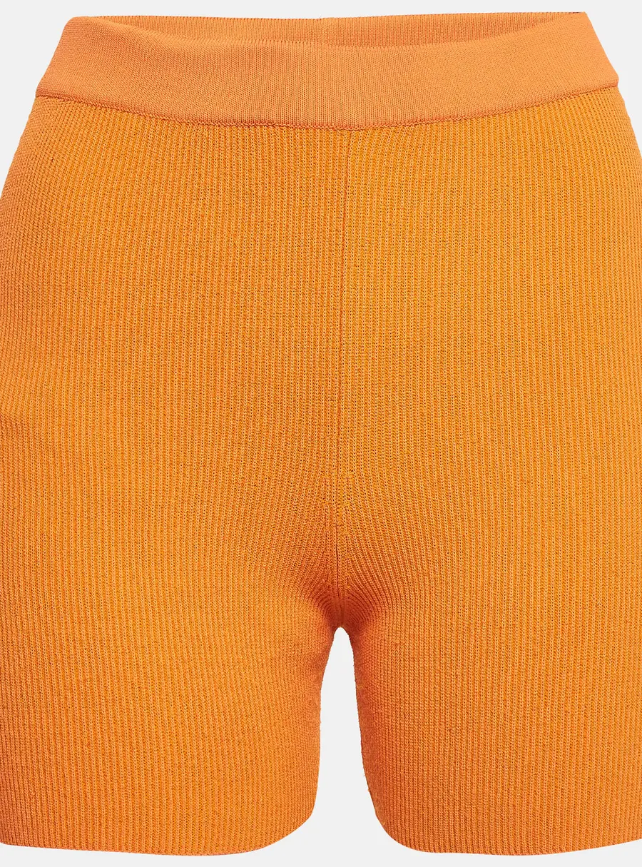 Jacquemus Orange Rib Knit Le Short Arancia Biker Shorts S
