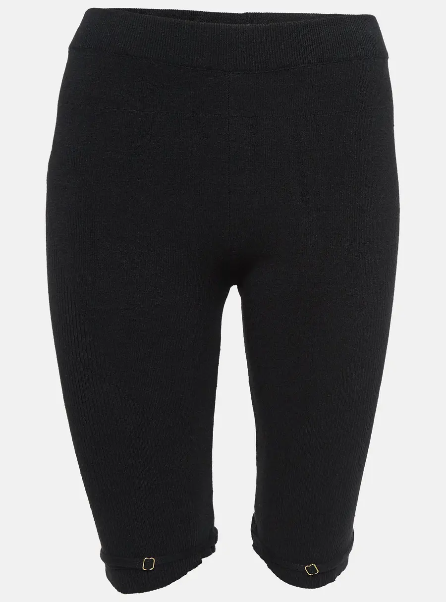 Jacquemus Black Rib Knit Sierra Biker Shorts L